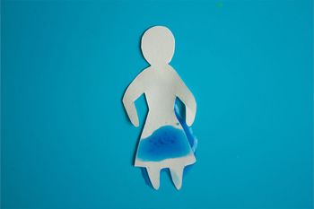 Scherenschnitt als Symbolbild f&uuml;r Frau mit Blasenschw&auml;che